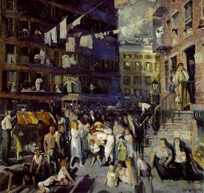 Cliff Dwellers , 1913, oil on canvas. Los Angeles County Museum of Art, George Wesley Bellows